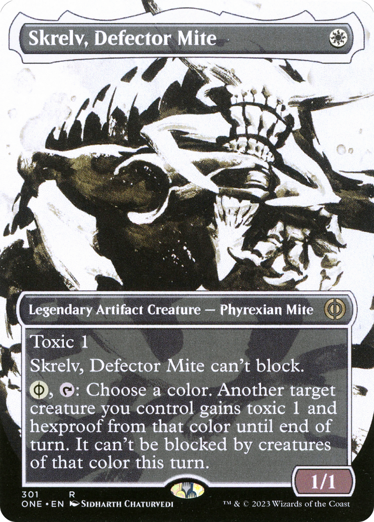 Skrelv, Defector Mite (Borderless Ichor) [Phyrexia: All Will Be One] | Jomio and Rueliete's Cards and Comics