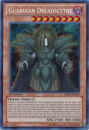 Guardian Dreadscythe [DRLG-EN010] Secret Rare | Jomio and Rueliete's Cards and Comics