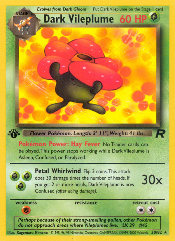 Dark Vileplume (30/82) [Team Rocket 1st Edition] | Jomio and Rueliete's Cards and Comics