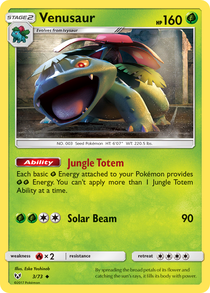 Venusaur (3/73) [Sun & Moon: Shining Legends] | Jomio and Rueliete's Cards and Comics
