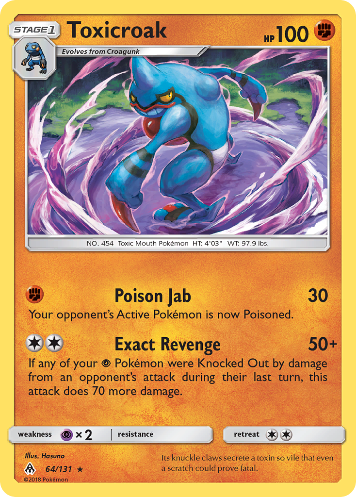 Toxicroak (64/131) [Sun & Moon: Forbidden Light] | Jomio and Rueliete's Cards and Comics
