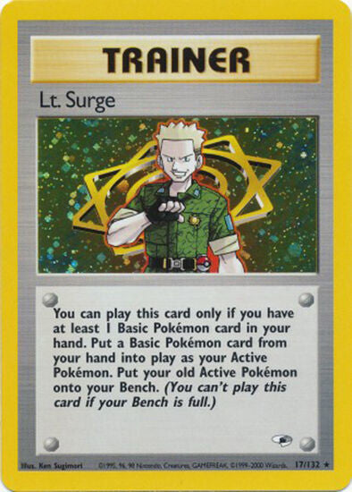 Lt. Surge (17/132) [Gym Heroes Unlimited] | Jomio and Rueliete's Cards and Comics