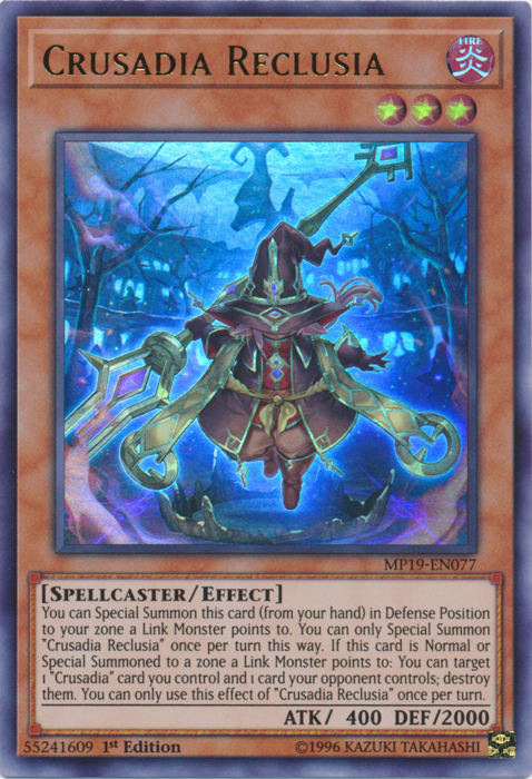 Crusadia Reclusia [MP19-EN077] Ultra Rare | Jomio and Rueliete's Cards and Comics