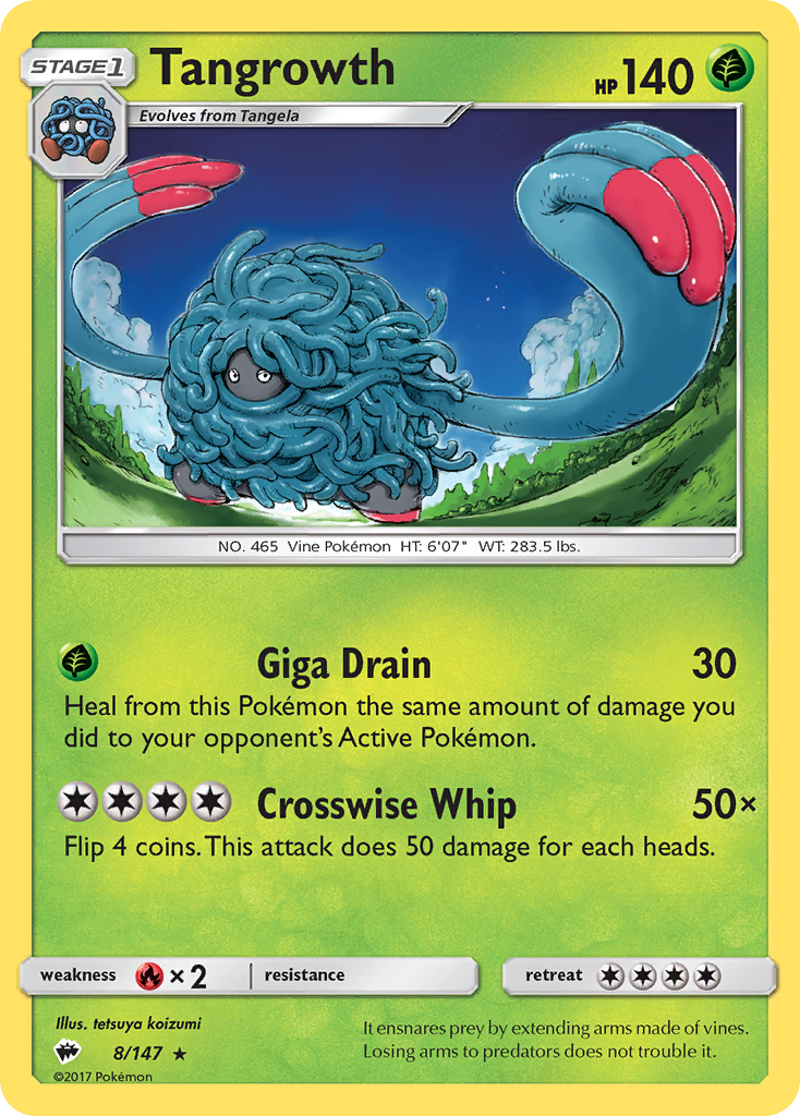 Tangrowth (8/147) [Sun & Moon: Burning Shadows] | Jomio and Rueliete's Cards and Comics