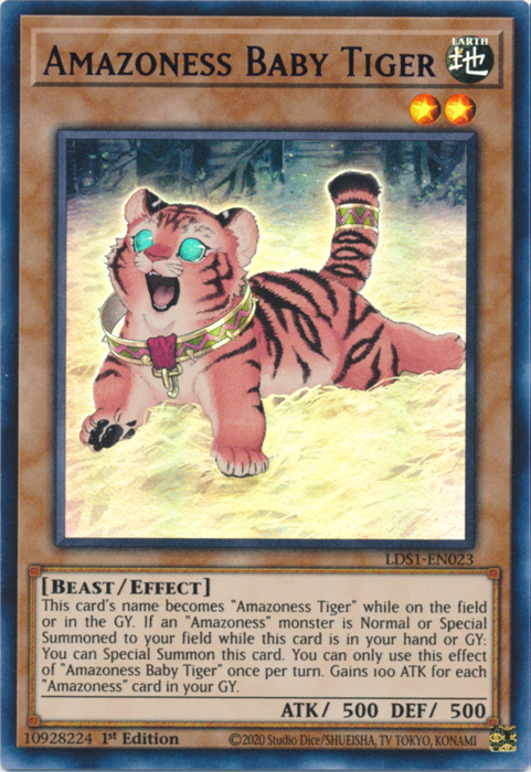 Amazoness Baby Tiger (Blue) [LDS1-EN023] Ultra Rare | Jomio and Rueliete's Cards and Comics