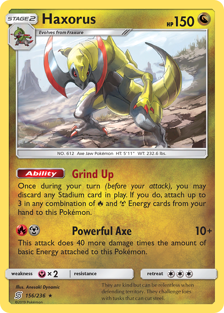 Haxorus (156/236) [Sun & Moon: Unified Minds] | Jomio and Rueliete's Cards and Comics