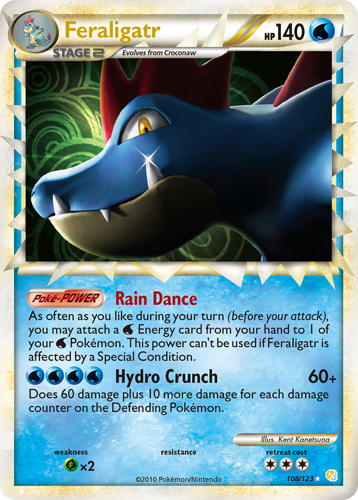 Feraligatr (108/123) [HeartGold & SoulSilver: Base Set] | Jomio and Rueliete's Cards and Comics