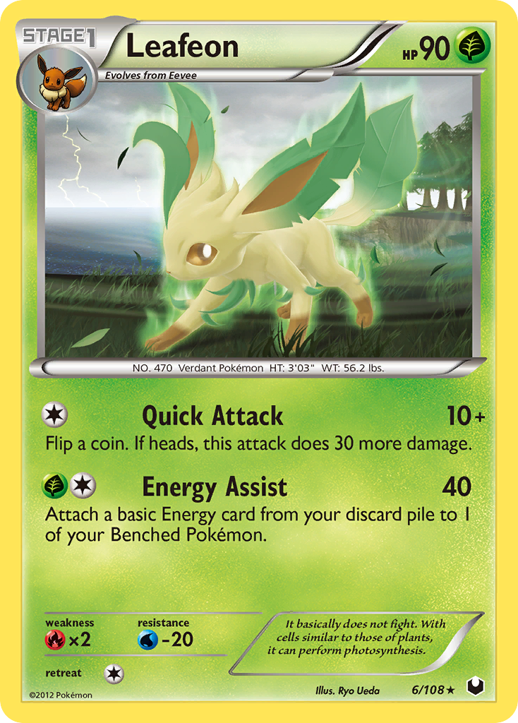 Leafeon (6/108) [Black & White: Dark Explorers] | Jomio and Rueliete's Cards and Comics