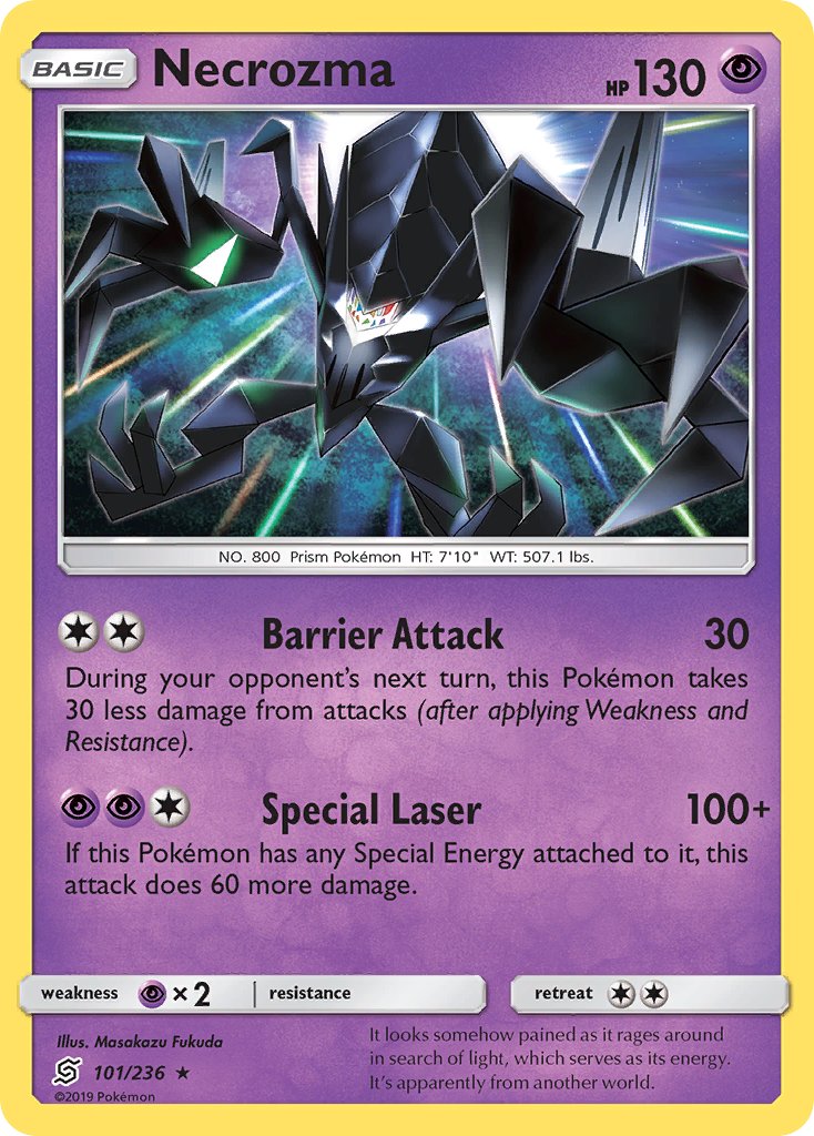 Necrozma (101/236) (Cracked Ice Holo) (Theme Deck Exclusive) [Sun & Moon: Unified Minds] | Jomio and Rueliete's Cards and Comics