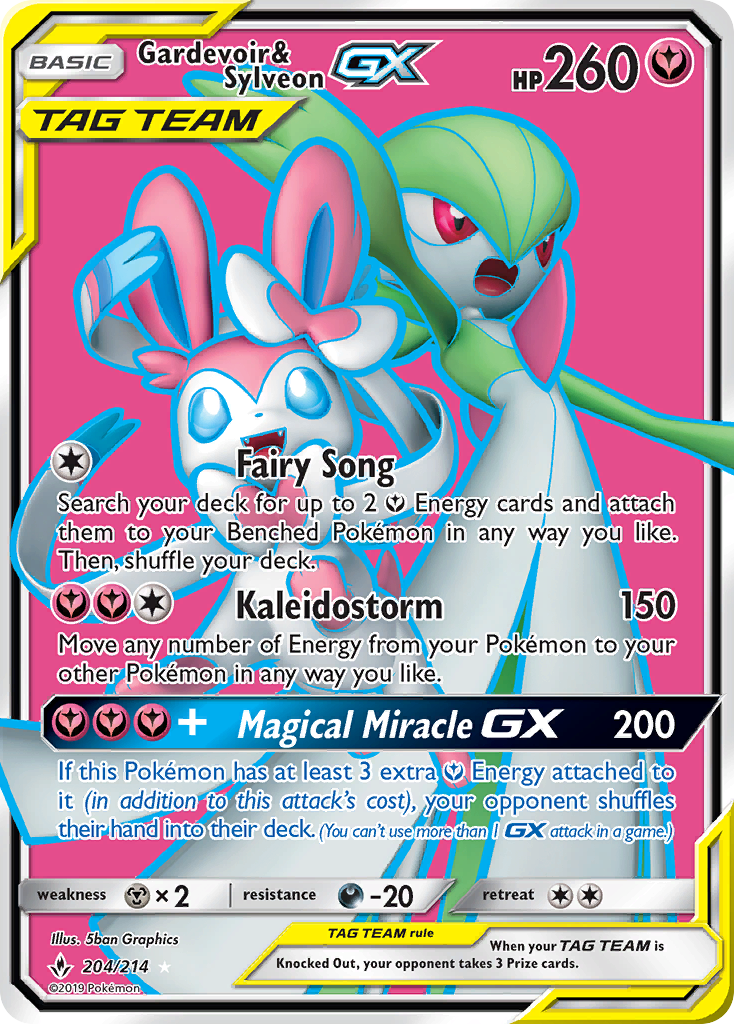 Gardevoir & Sylveon GX (204/214) [Sun & Moon: Unbroken Bonds] | Jomio and Rueliete's Cards and Comics