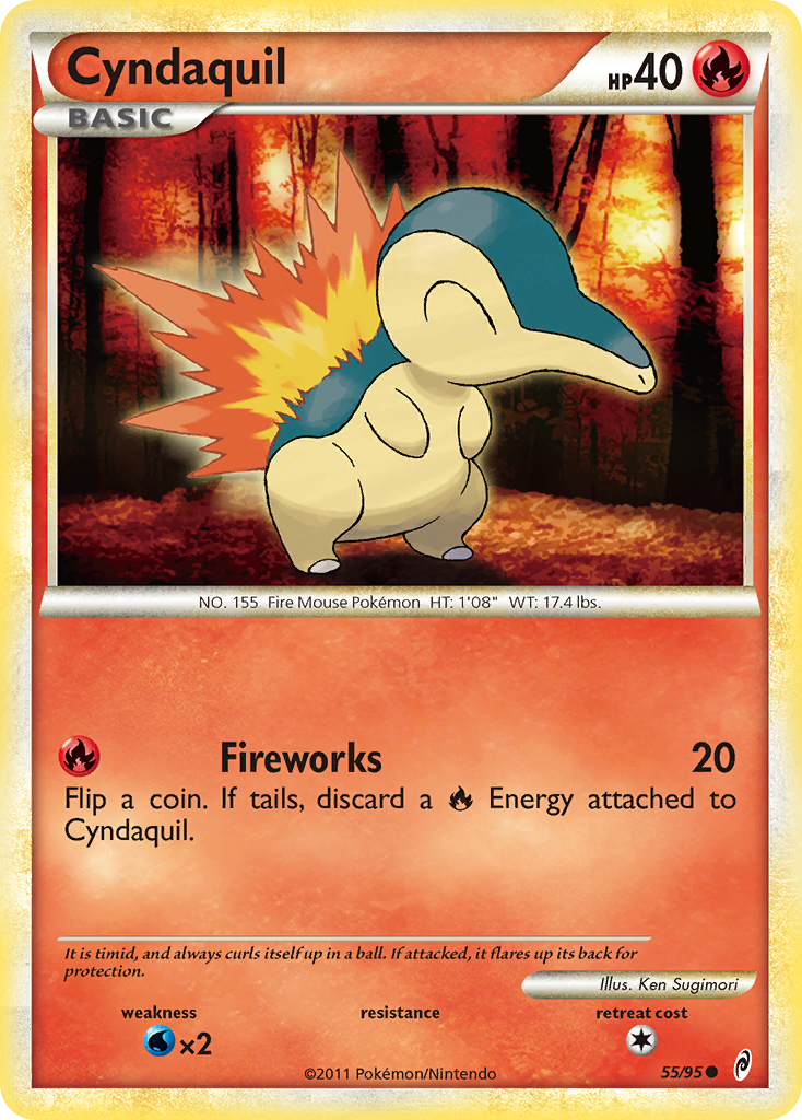 Cyndaquil (55/95) [HeartGold & SoulSilver: Call of Legends] | Jomio and Rueliete's Cards and Comics