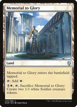 Memorial to Glory [Dominaria] | Jomio and Rueliete's Cards and Comics