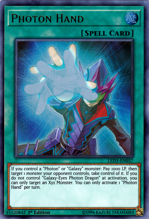 Photon Hand [LED3-EN037] Ultra Rare | Jomio and Rueliete's Cards and Comics