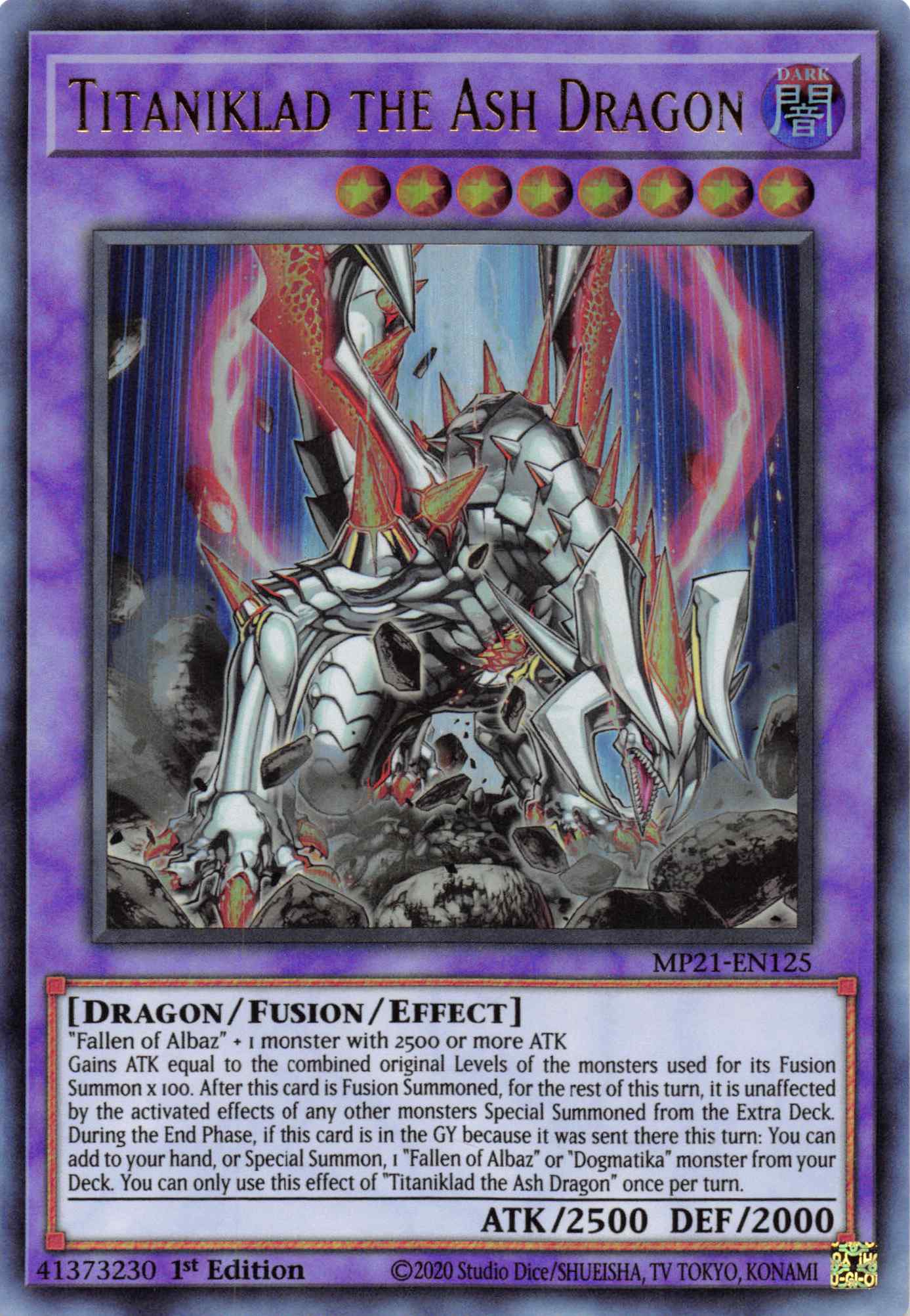 Titaniklad the Ash Dragon [MP21-EN125] Ultra Rare | Jomio and Rueliete's Cards and Comics