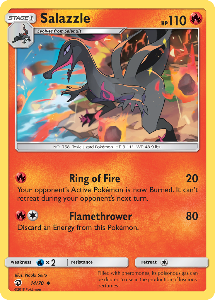 Salazzle (14/70) [Sun & Moon: Dragon Majesty] | Jomio and Rueliete's Cards and Comics