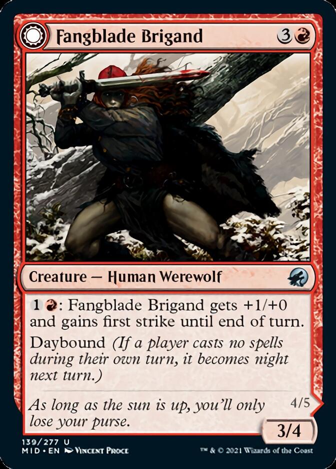 Fangblade Brigand // Fangblade Eviscerator [Innistrad: Midnight Hunt] | Jomio and Rueliete's Cards and Comics