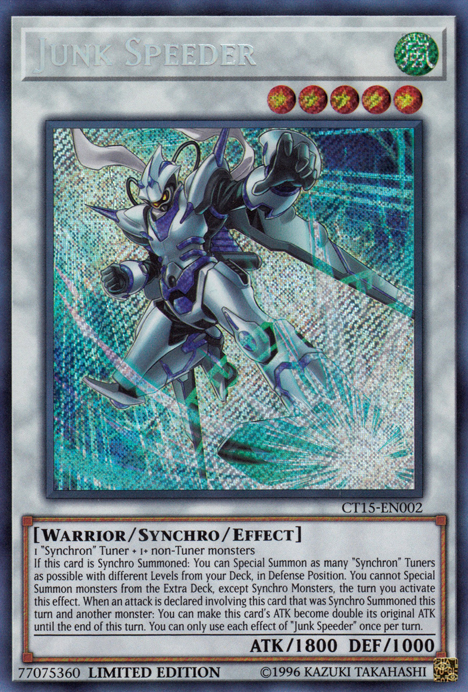 Junk Speeder [CT15-EN002] Secret Rare | Jomio and Rueliete's Cards and Comics