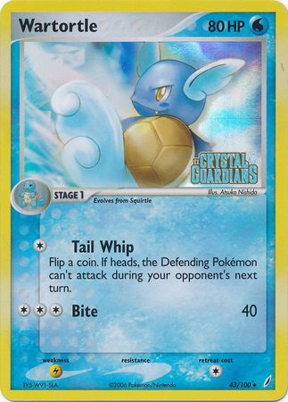 Wartortle (43/100) (Stamped) [EX: Crystal Guardians] | Jomio and Rueliete's Cards and Comics