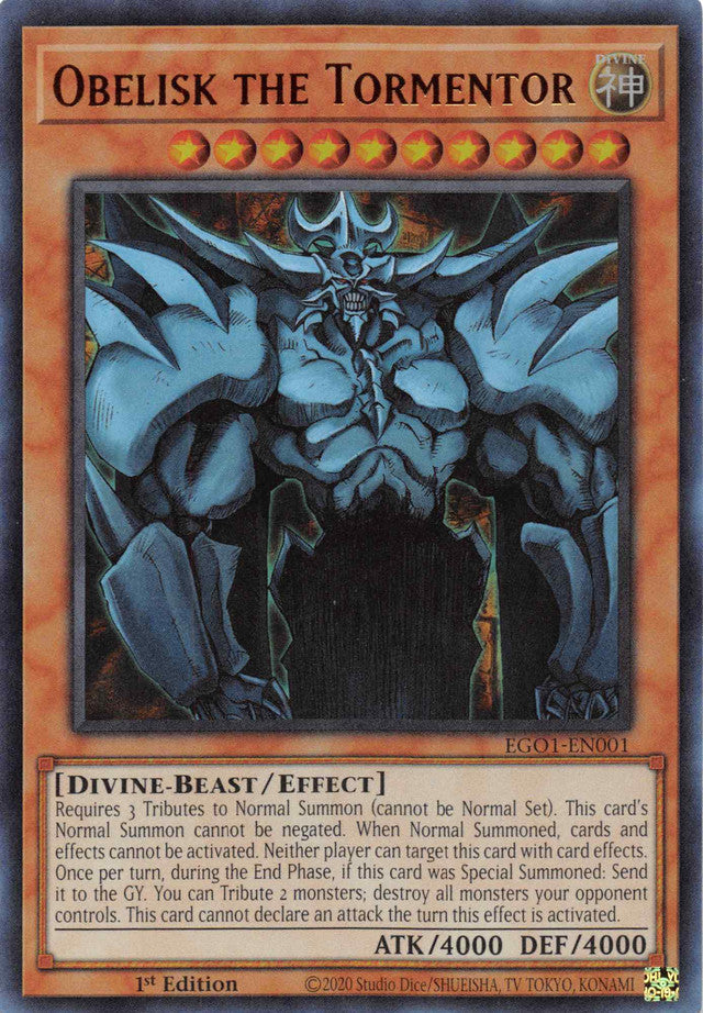 Obelisk the Tormentor [EGO1-EN001] Ultra Rare | Jomio and Rueliete's Cards and Comics