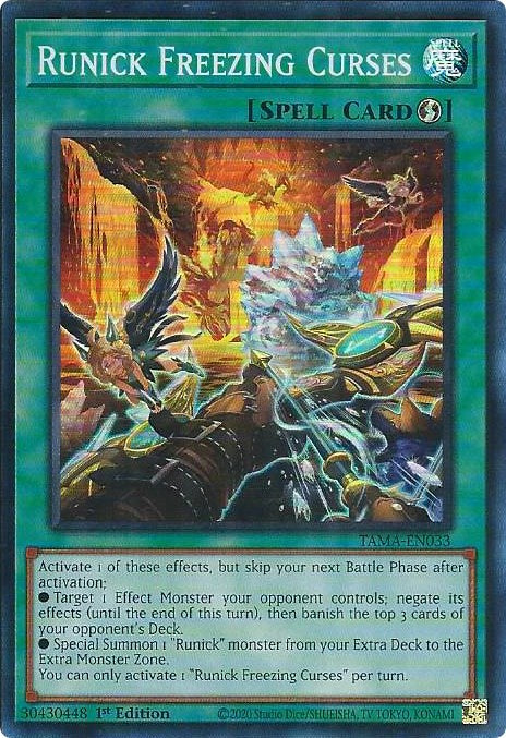 Runick Freezing Curses [TAMA-EN033] Super Rare | Jomio and Rueliete's Cards and Comics