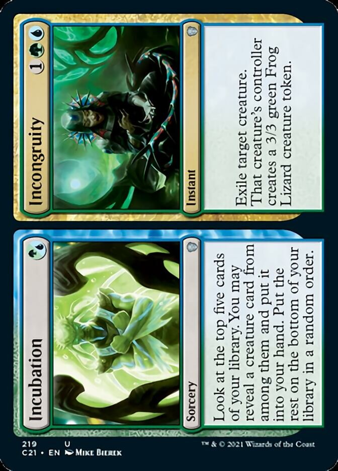 Incubation // Incongruity [Commander 2021] | Jomio and Rueliete's Cards and Comics