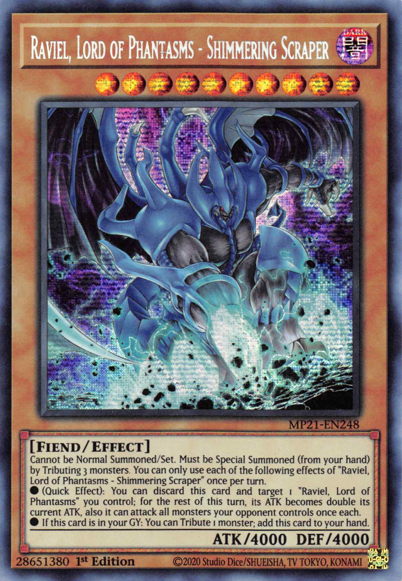 Raviel, Lord of Phantasms - Shimmering Scraper [MP21-EN248] Prismatic Secret Rare | Jomio and Rueliete's Cards and Comics