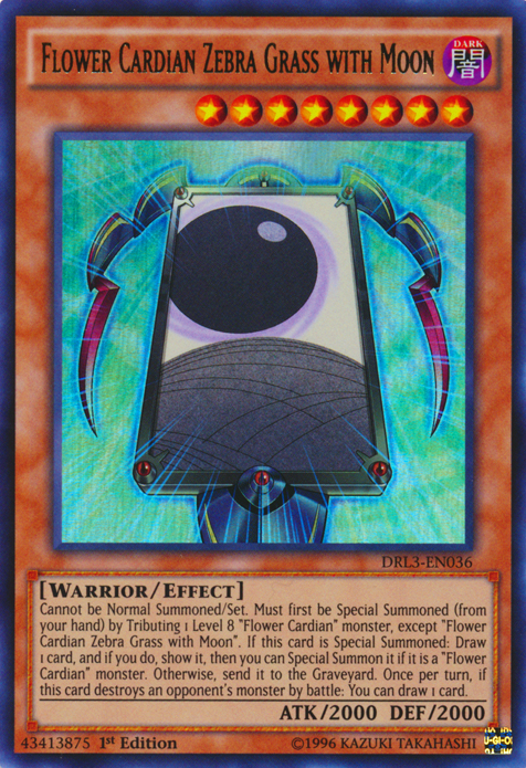 Flower Cardian Zebra Grass with Moon [DRL3-EN036] Ultra Rare | Jomio and Rueliete's Cards and Comics