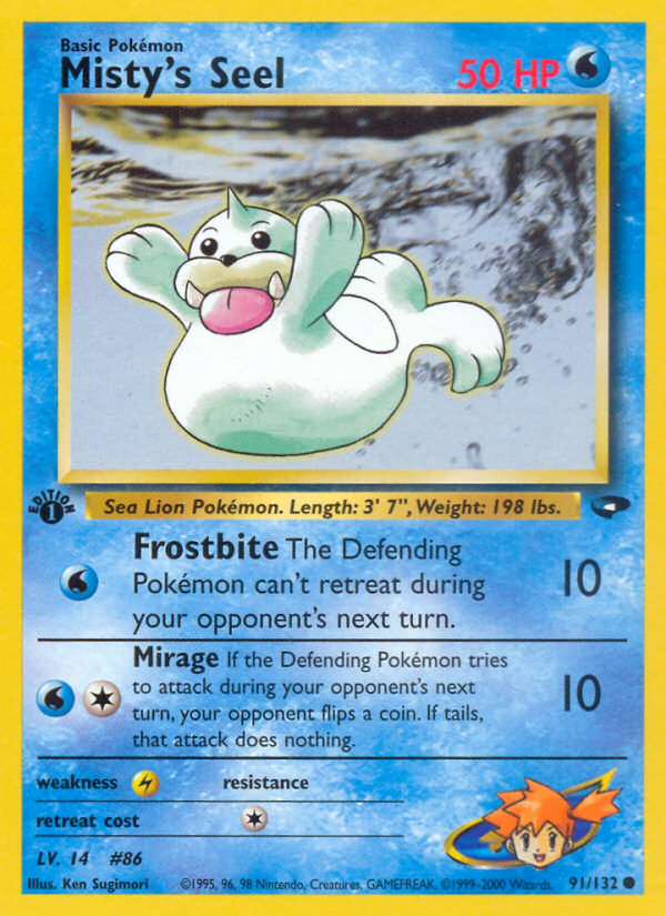 Misty's Seel (91/132) [Gym Challenge 1st Edition] | Jomio and Rueliete's Cards and Comics