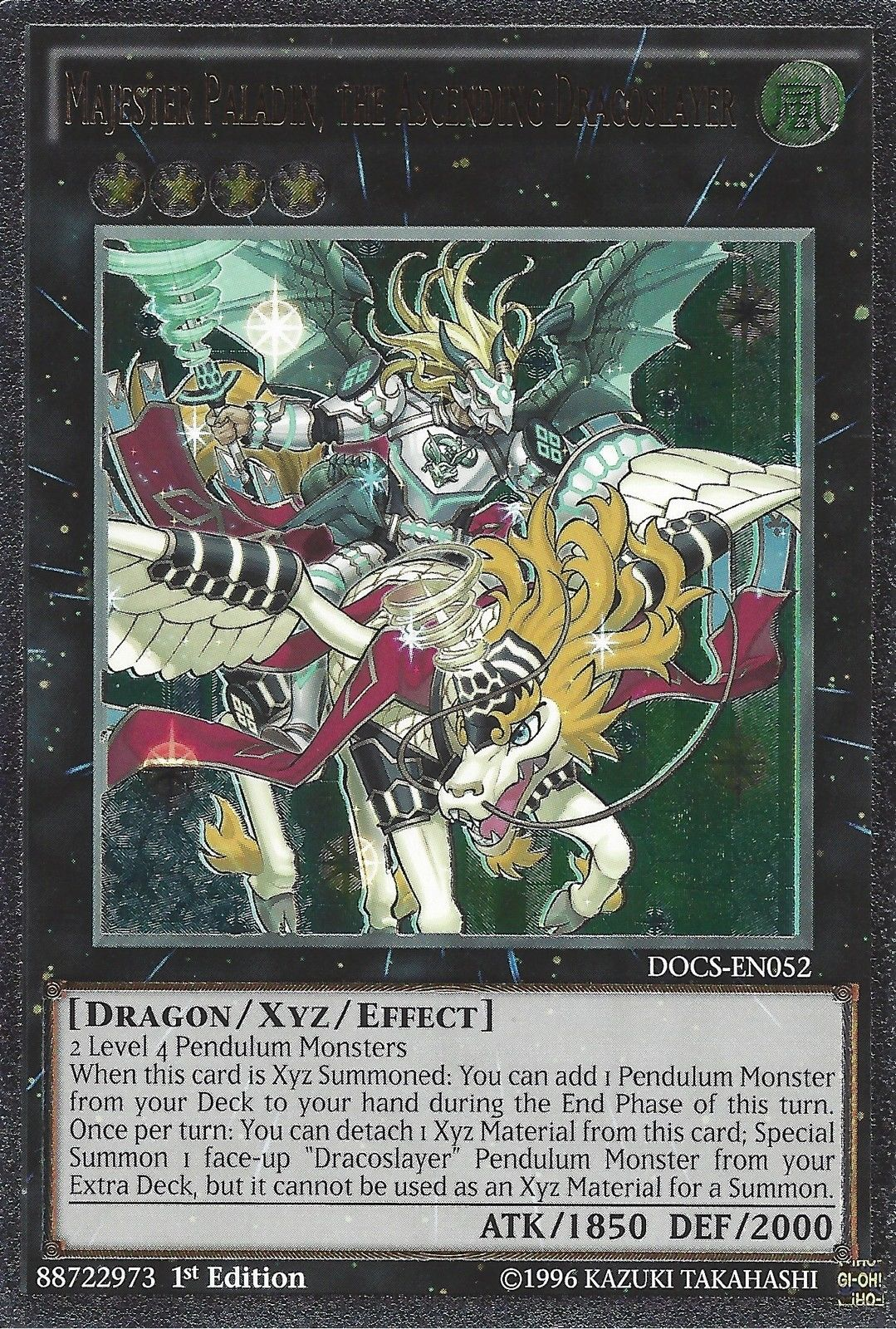 Majester Paladin, the Ascending Dracoslayer (UTR) [DOCS-EN052] Ultimate Rare | Jomio and Rueliete's Cards and Comics