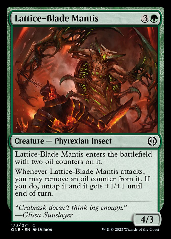 Lattice-Blade Mantis [Phyrexia: All Will Be One] | Jomio and Rueliete's Cards and Comics