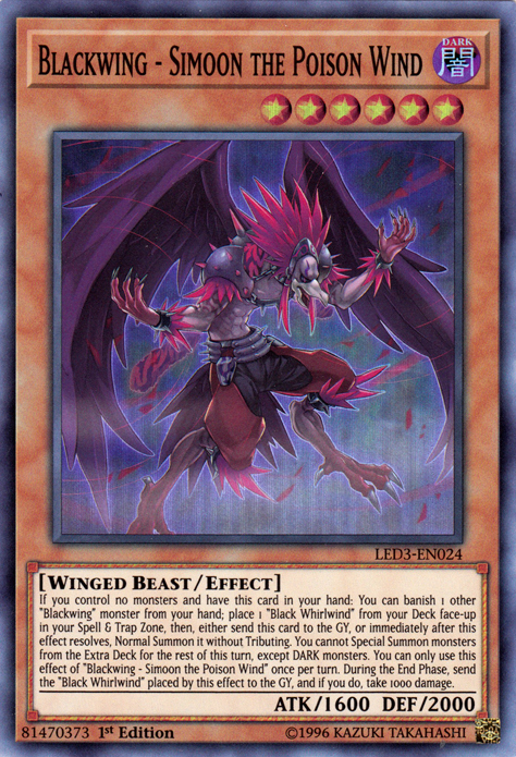 Blackwing - Simoon the Poison Wind [LED3-EN024] Super Rare | Jomio and Rueliete's Cards and Comics