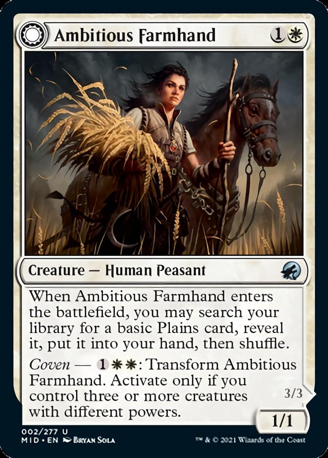 Ambitious Farmhand // Seasoned Cathar [Innistrad: Midnight Hunt] | Jomio and Rueliete's Cards and Comics