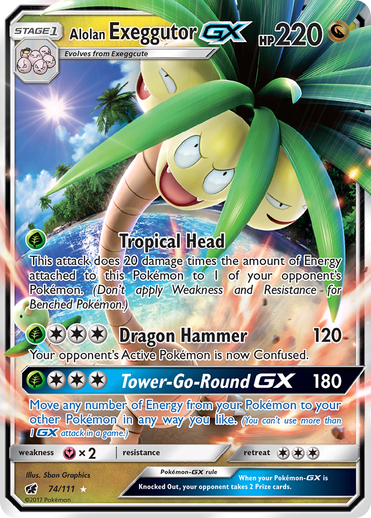 Alolan Exeggutor GX (74/111) [Sun & Moon: Crimson Invasion] | Jomio and Rueliete's Cards and Comics