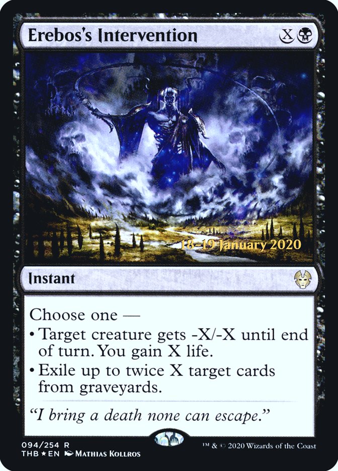 Erebos's Intervention [Theros Beyond Death Prerelease Promos] | Jomio and Rueliete's Cards and Comics