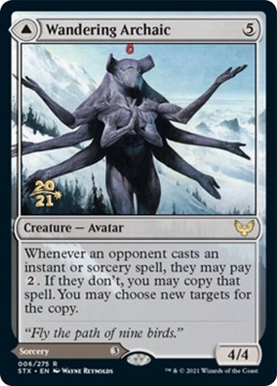 Wandering Archaic // Explore the Vastlands [Strixhaven: School of Mages Prerelease Promos] | Jomio and Rueliete's Cards and Comics