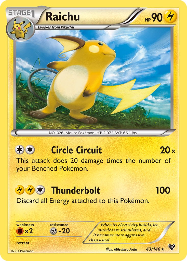 Raichu (43/146) (Cosmos Holo) (Blister Exclusive) [XY: Base Set] | Jomio and Rueliete's Cards and Comics