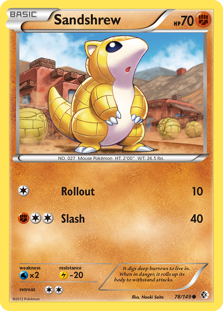 Sandshrew (78/149) [Black & White: Boundaries Crossed] | Jomio and Rueliete's Cards and Comics