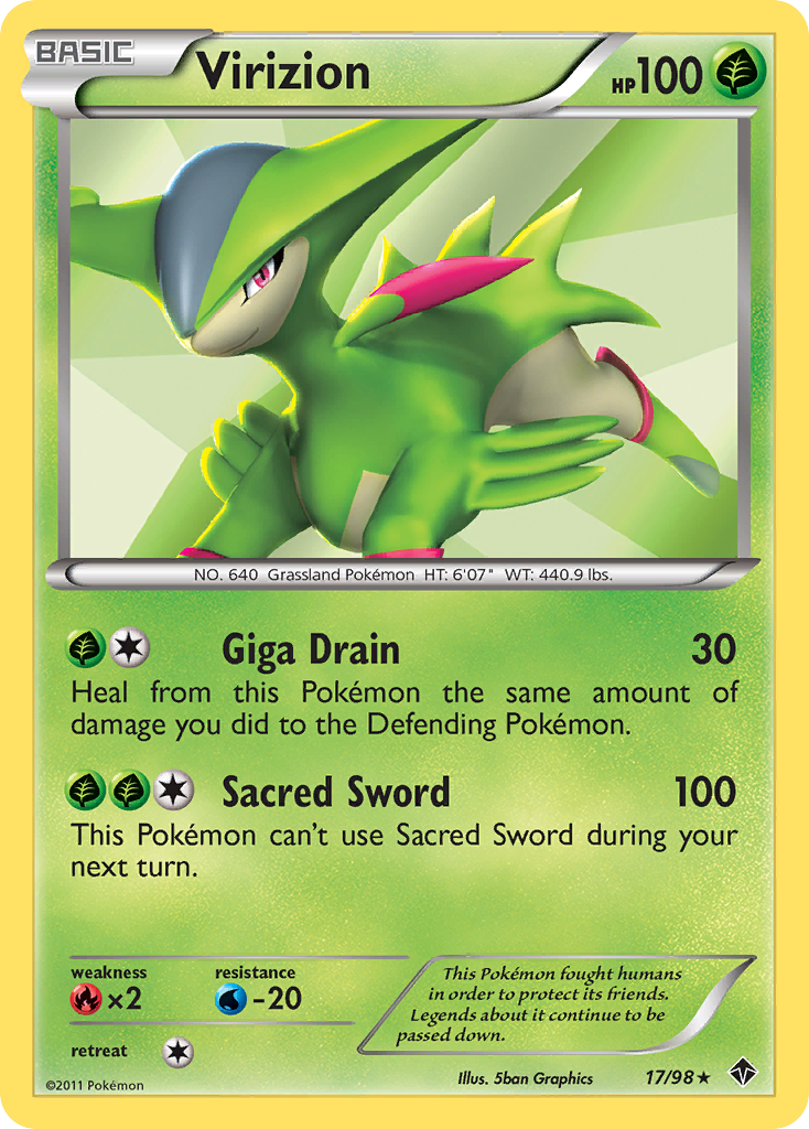 Virizion (17/98) [Black & White: Emerging Powers] | Jomio and Rueliete's Cards and Comics