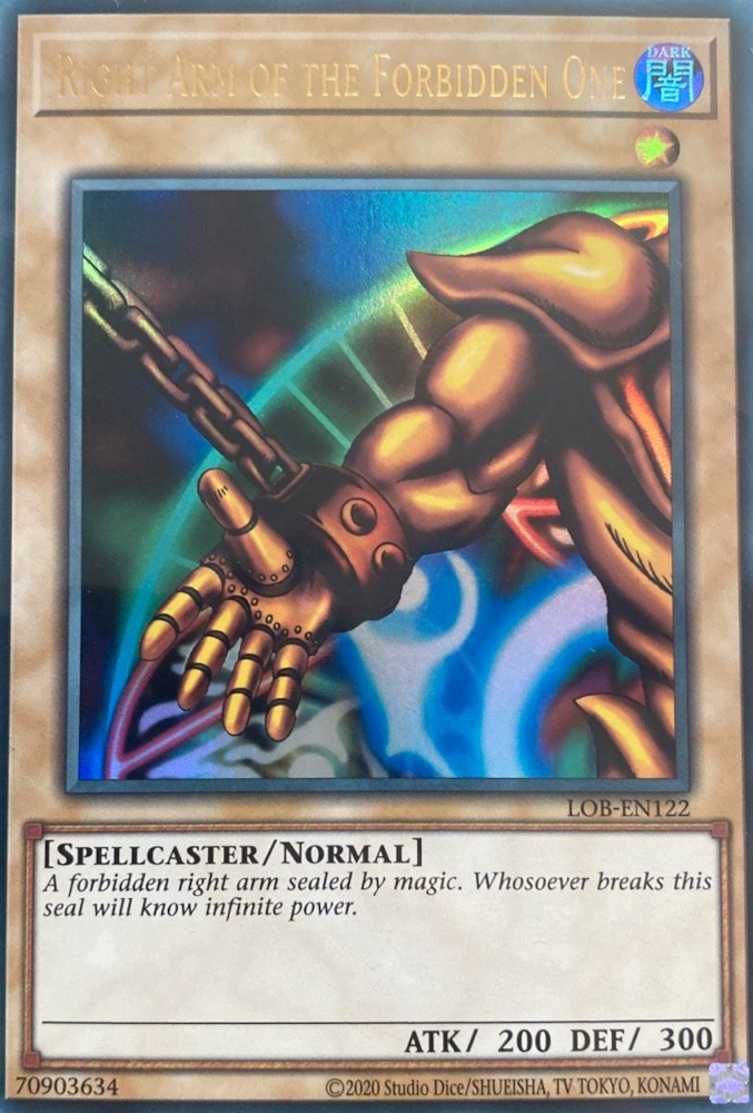 Right Arm of the Forbidden One (25th Anniversary) [LOB-EN122] Ultra Rare | Jomio and Rueliete's Cards and Comics