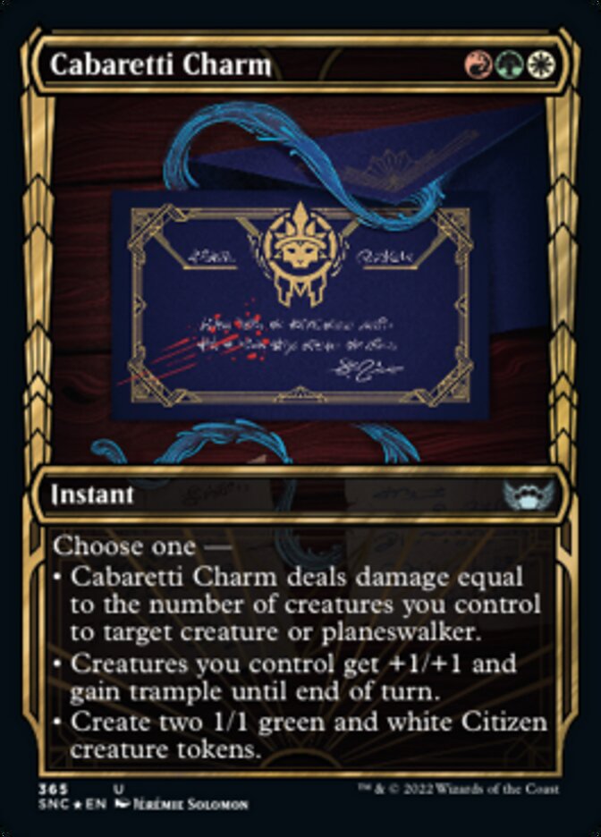 Cabaretti Charm (Showcase Golden Age Gilded Foil) [Streets of New Capenna] | Jomio and Rueliete's Cards and Comics