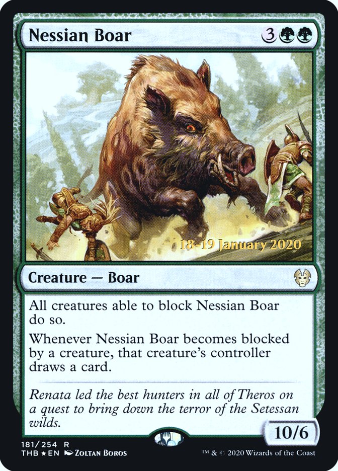 Nessian Boar [Theros Beyond Death Prerelease Promos] | Jomio and Rueliete's Cards and Comics
