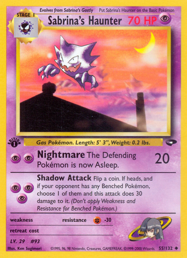 Sabrina's Haunter (55/132) [Gym Challenge 1st Edition] | Jomio and Rueliete's Cards and Comics