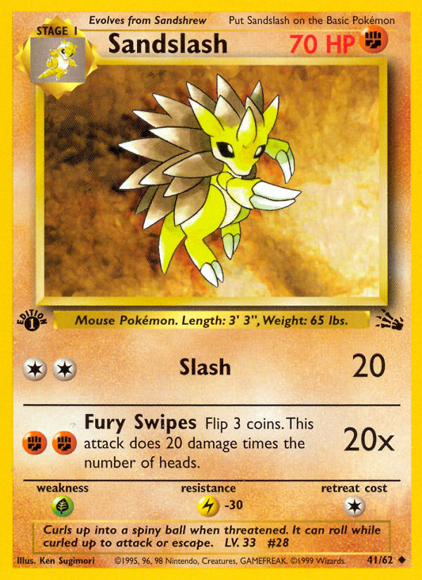 Sandslash (41/62) [Fossil 1st Edition] | Jomio and Rueliete's Cards and Comics