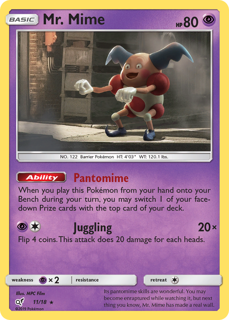 Mr. Mime (11/18) [Sun & Moon: Detective Pikachu] | Jomio and Rueliete's Cards and Comics