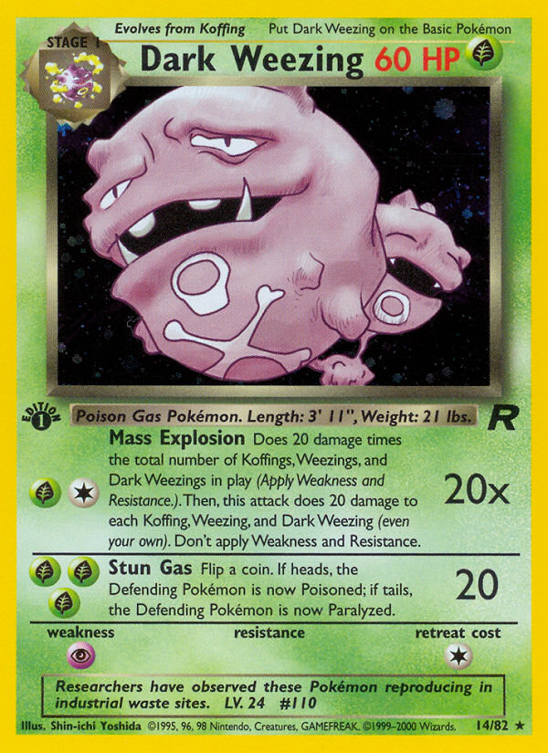 Dark Weezing (14/82) [Team Rocket 1st Edition] | Jomio and Rueliete's Cards and Comics