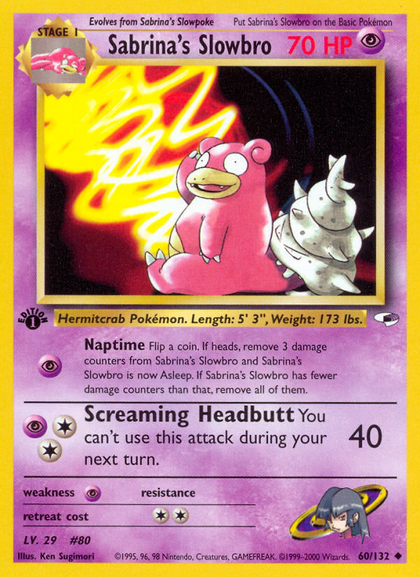Sabrina's Slowbro (60/132) [Gym Heroes 1st Edition] | Jomio and Rueliete's Cards and Comics