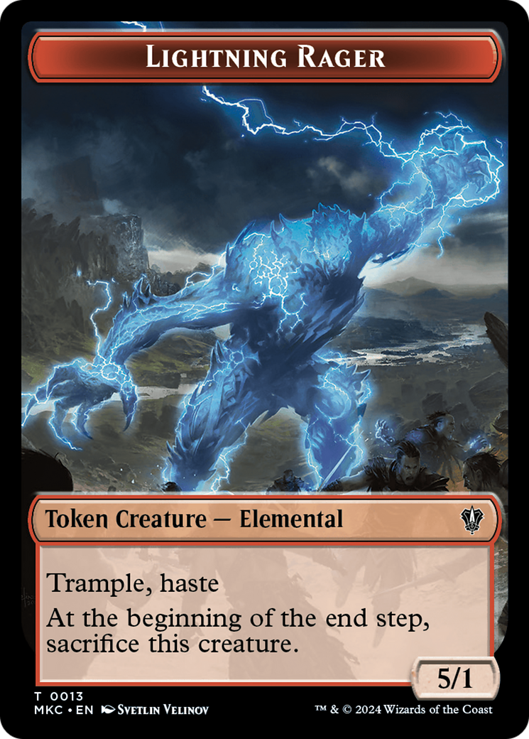 Gold // Lightning Rager Double-Sided Token [Murders at Karlov Manor Commander Tokens] | Jomio and Rueliete's Cards and Comics