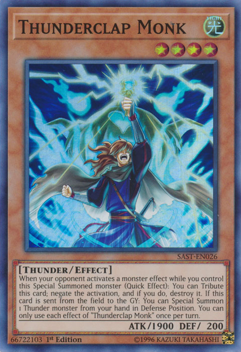 Thunderclap Monk [SAST-EN026] Super Rare | Jomio and Rueliete's Cards and Comics