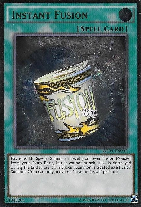 Instant Fusion [OP04-EN002] Ultimate Rare | Jomio and Rueliete's Cards and Comics