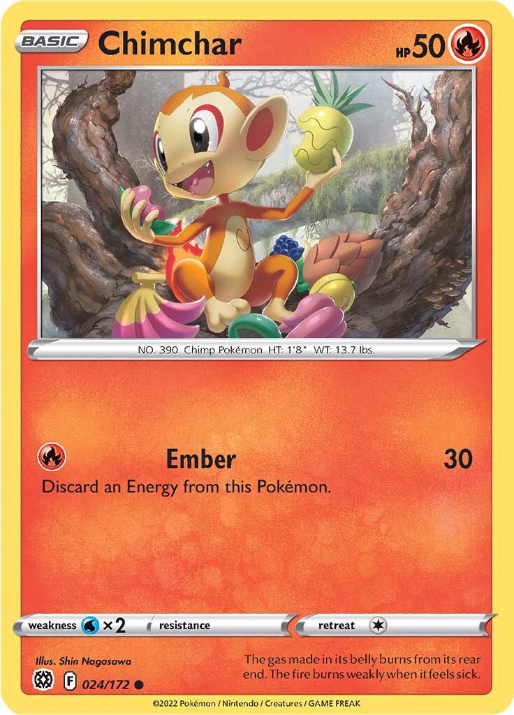 Chimchar (024/172) [Sword & Shield: Brilliant Stars] | Jomio and Rueliete's Cards and Comics